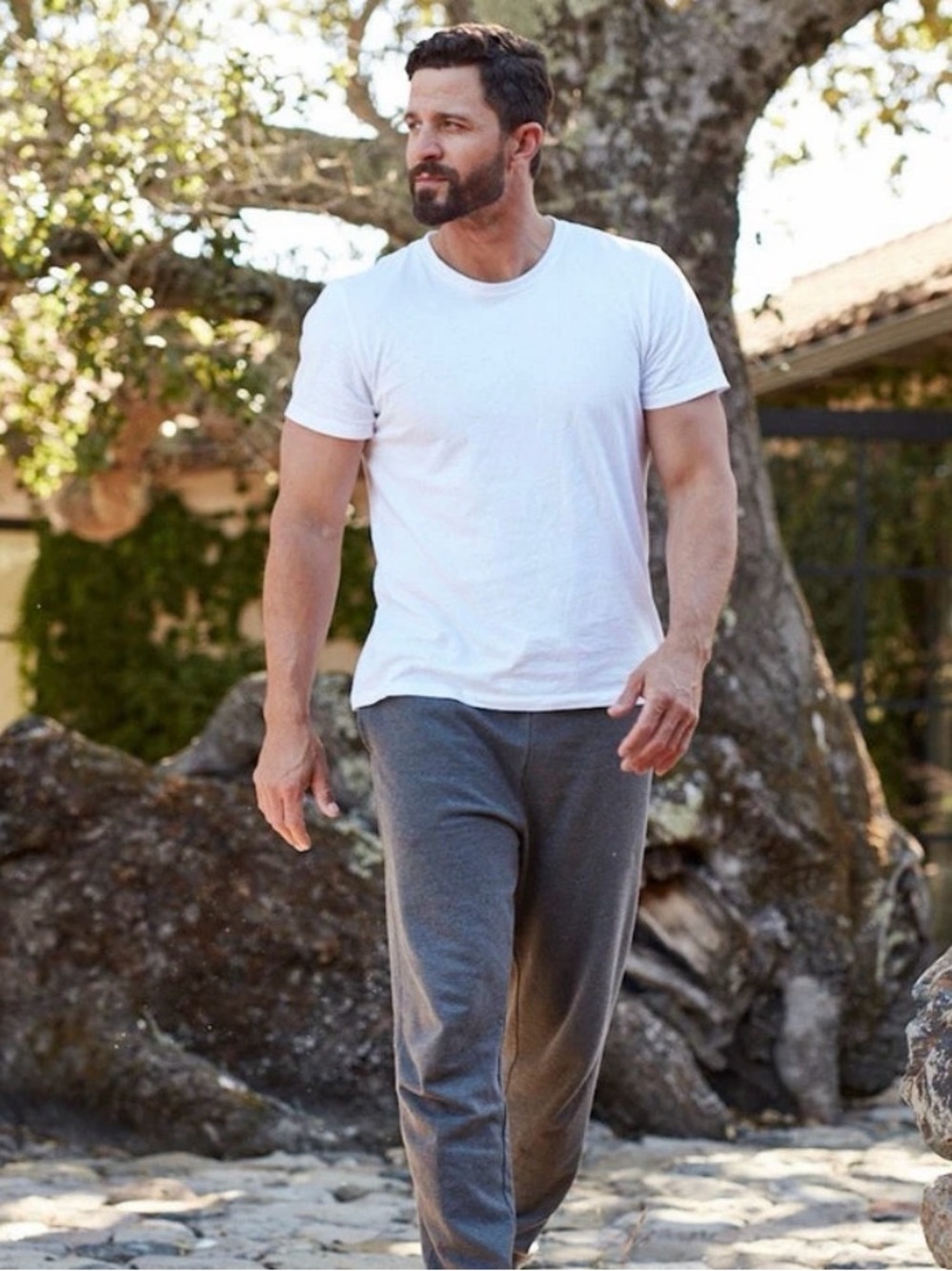 Coyuchi Slate Blue Men's Jogger Sweatpants - Picture 3 of 8